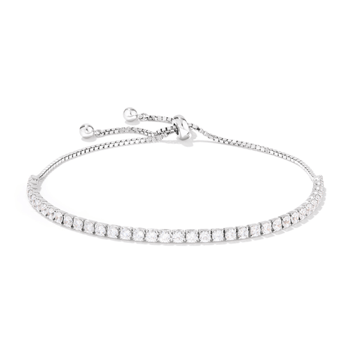 22cm 2.5mm Width Cubic Zirconia Tennis Bolo Bracelet in Sterling Silver Bracelets Bevilles 
