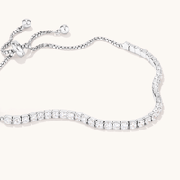 22cm 2.5mm Width Cubic Zirconia Tennis Bolo Bracelet in Sterling Silver Bracelets Bevilles 
