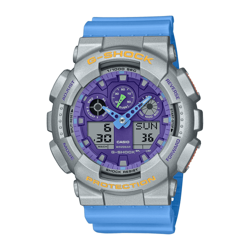 Casio G Shock Blue Digital And Analogue Watch GA100EU-8A2 Watches Casio G Shock 