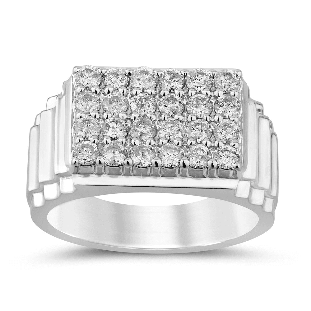 Stanton Made For Men Tablet and Rolex Look Ring with 1.50tw of Diamonds in Sterling Silver Rings Bevilles 