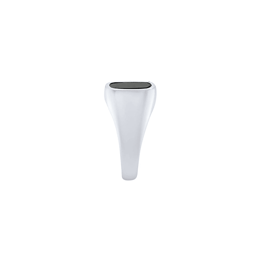 Men's Signet Ring with Black Centre in Sterling Silver Rings Bevilles 