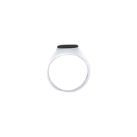 Men's Signet Ring with Black Centre in Sterling Silver Rings Bevilles 