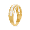 3 Row Ring with Cubic Zirconia in 9ct Yellow Gold Rings Bevilles Jewellers 