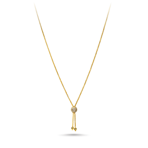 9ct Bonded Gold Tassle Necklace with Cubic Zirconia Necklaces Bevilles Jewellers 