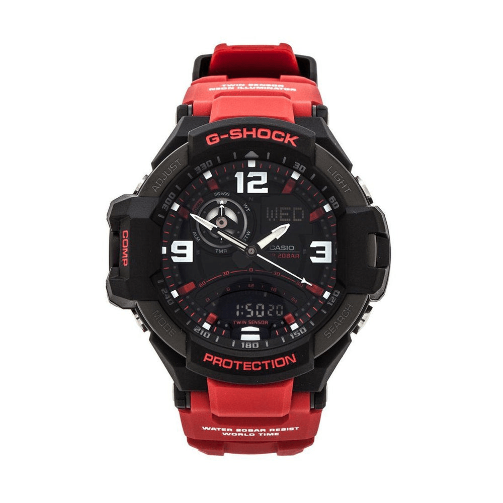 Casio G-Shock Men's GravityMaster 200M Red Resin Watch GA1000-4B Watches Casio 