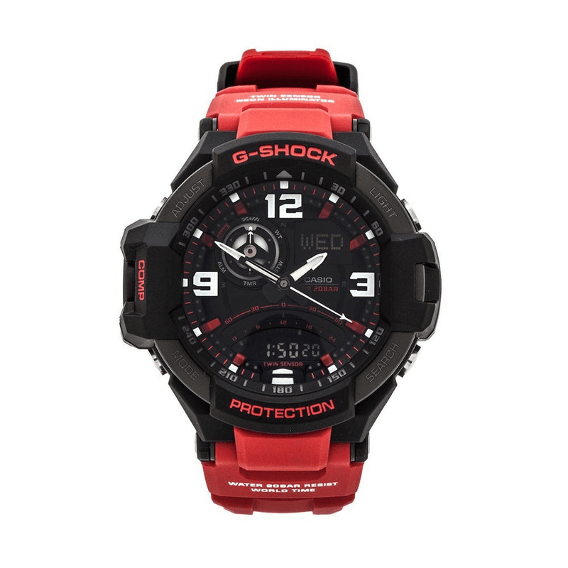 Casio G-Shock Men's GravityMaster 200M Red Resin Watch GA1000-4B Watches Casio 