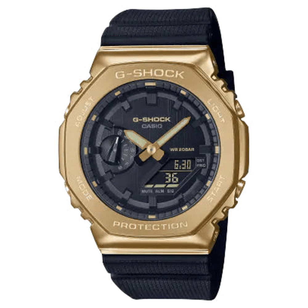 Casio G Shock Men's Black and Gold Watch GM-2100G-1A9 Watches Casio 
