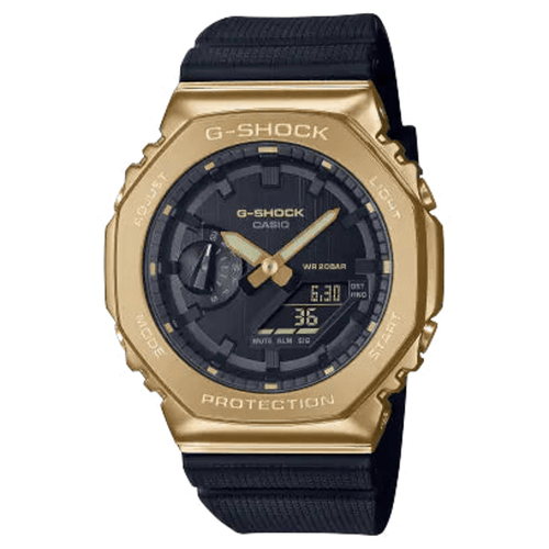 Casio G Shock Men's Black and Gold Watch GM-2100G-1A9 Watches Casio 