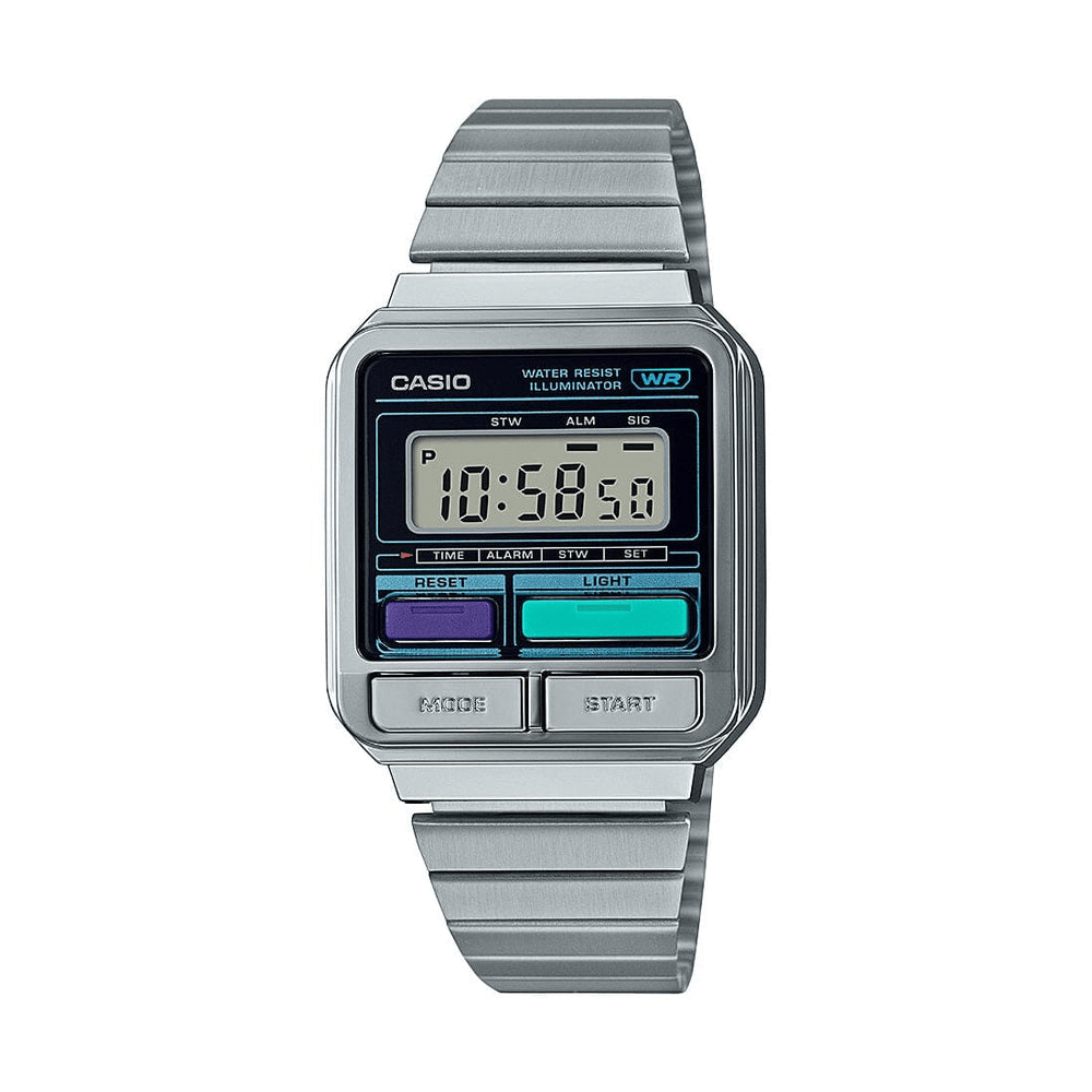 Casio Vintage Silver Men's Digital Watch A120WE-1A Watches Casio 
