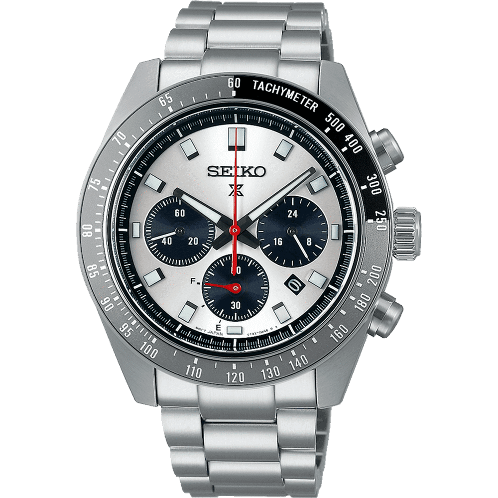 Seiko Prospex Speedtimer Solar Chrono Silver Face Case Band SSC911P Watches Seiko 