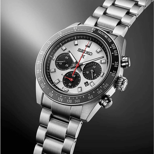 Seiko Prospex Speedtimer Solar Chrono Silver Face Case Band SSC911P Watches Seiko 