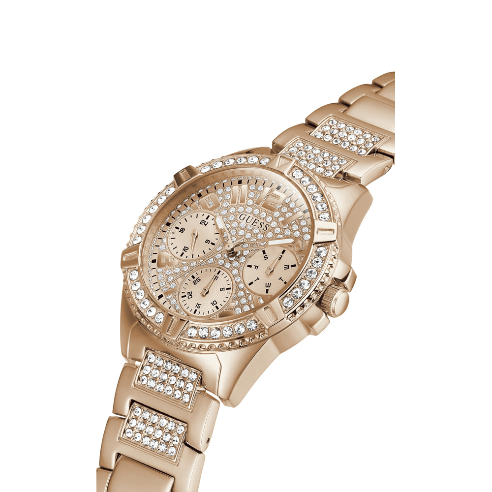 Guess Ladies Frontier Crystal Rose Gold Watch W1156L3 Watches Guess 