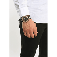 Guess Frontier Crystal Gold and Black Silicone Men's Watch W1132G1 Watches Guess 