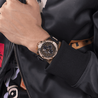 Guess Frontier Crystal Gold and Black Silicone Men's Watch W1132G1 Watches Guess 