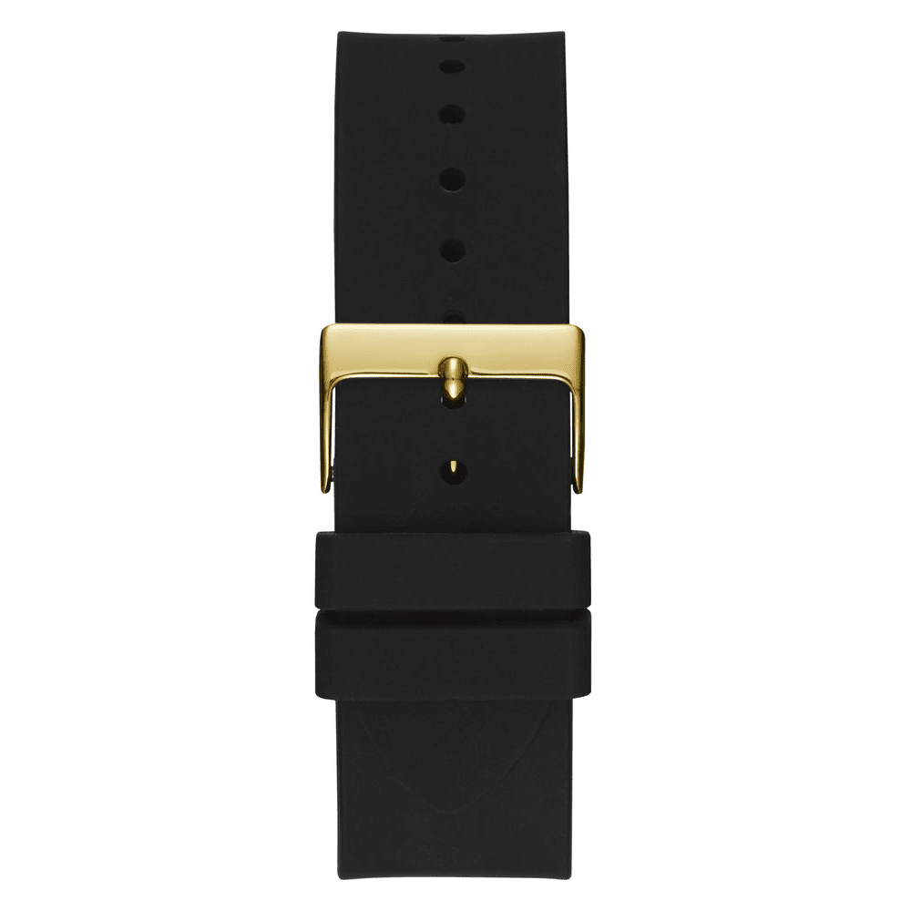Guess Frontier Crystal Gold and Black Silicone Men's Watch W1132G1 Watches Guess 
