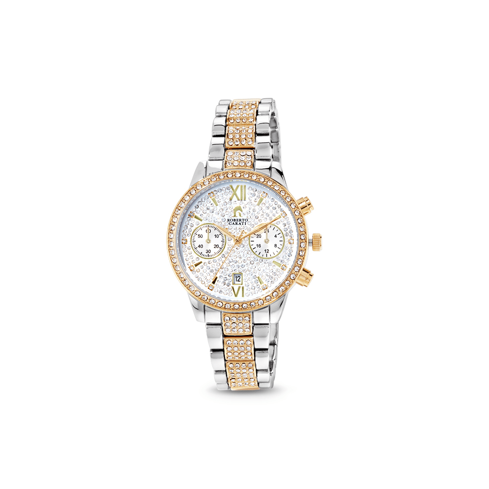 Roberto Carati Brandy Yellow Gold Toned and Silver Toned Women's Watch M9077-V4 Watches Roberto Carati 