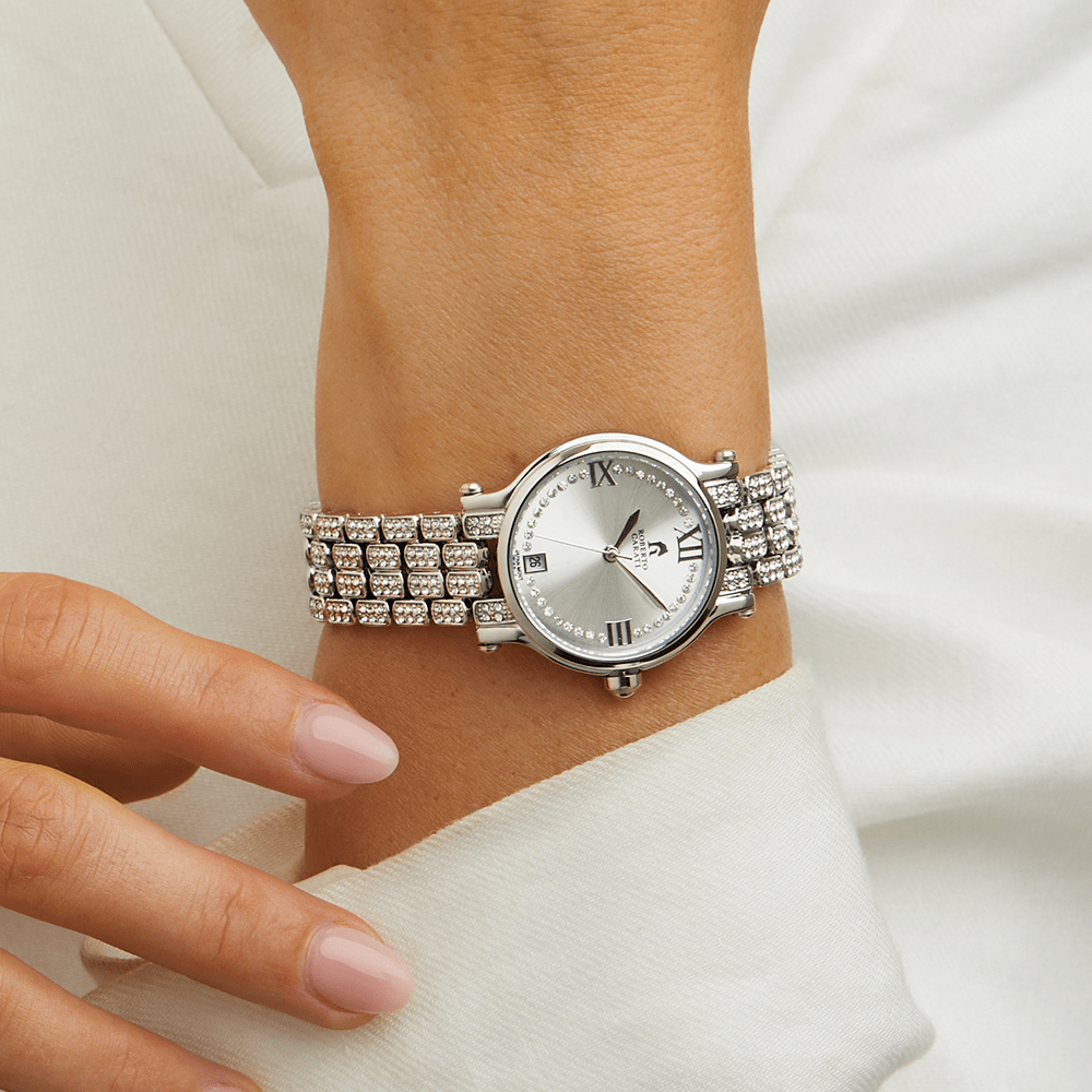 Roberto Carati Tina Silver Coloured Crystal Face Watch M9148-V1 Watches Roberto Carati 