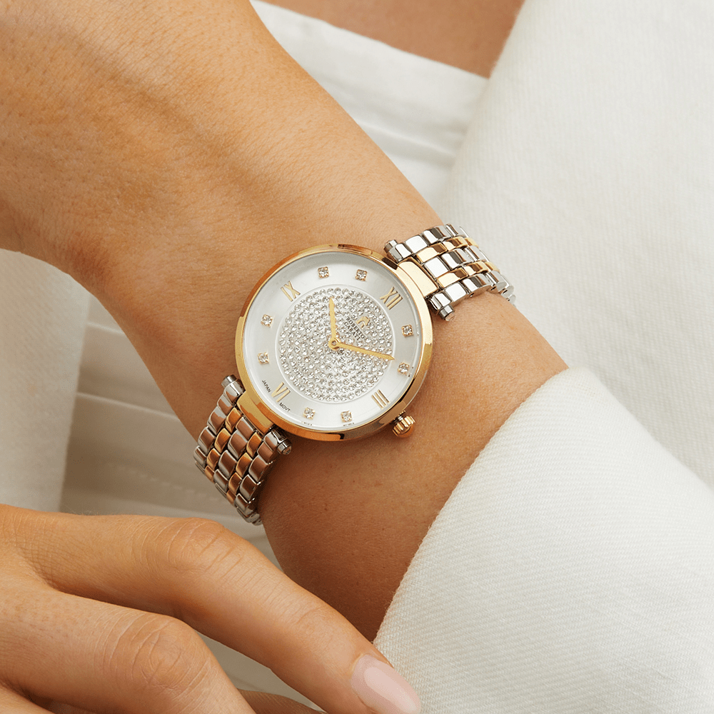 Roberto Carati Charli Crystal Two Tone Silver and Gold Women's Watch M9086-V2 Watches Roberto Carati 