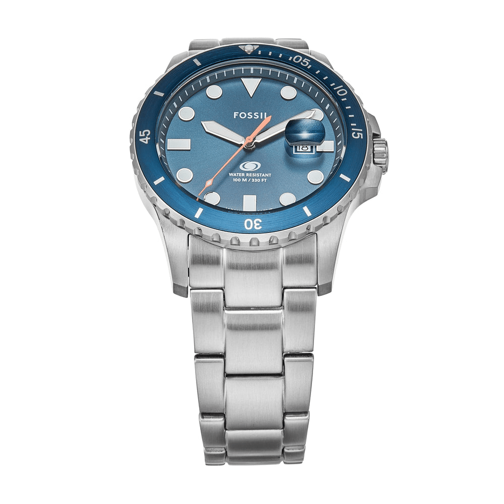Fossil Blue Dive Three-Hand Date Stainless Steel Watch FS6050 Watches Fossil 