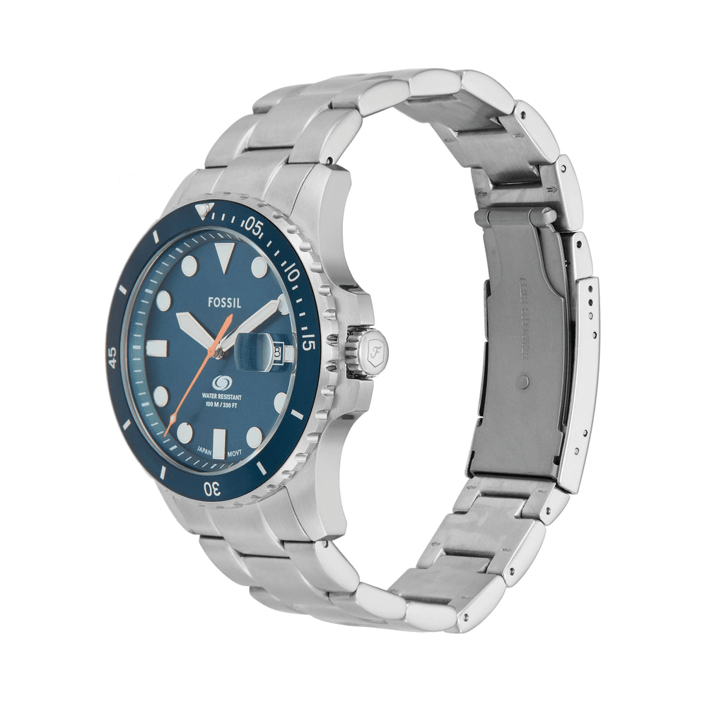 Fossil Blue Dive Three-Hand Date Stainless Steel Watch FS6050 Watches Fossil 