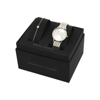 Armani Exchange Three-Hand Two-Tone Stainless Steel Watch and Bracelet Set AX7156SET Armani Exchange 