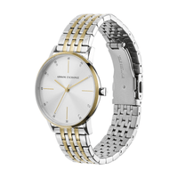 Armani Exchange Three-Hand Two-Tone Stainless Steel Watch and Bracelet Set AX7156SET Armani Exchange 