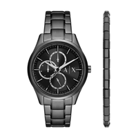 Armani Exchange Multifunction Black Stainless Steel Watch and Bracelet Set AX7154SET Armani Exchange 