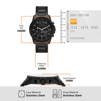 Armani Exchange Chronograph Black Stainless Steel Watch and Bracelet Set AX7153SET Armani Exchange 