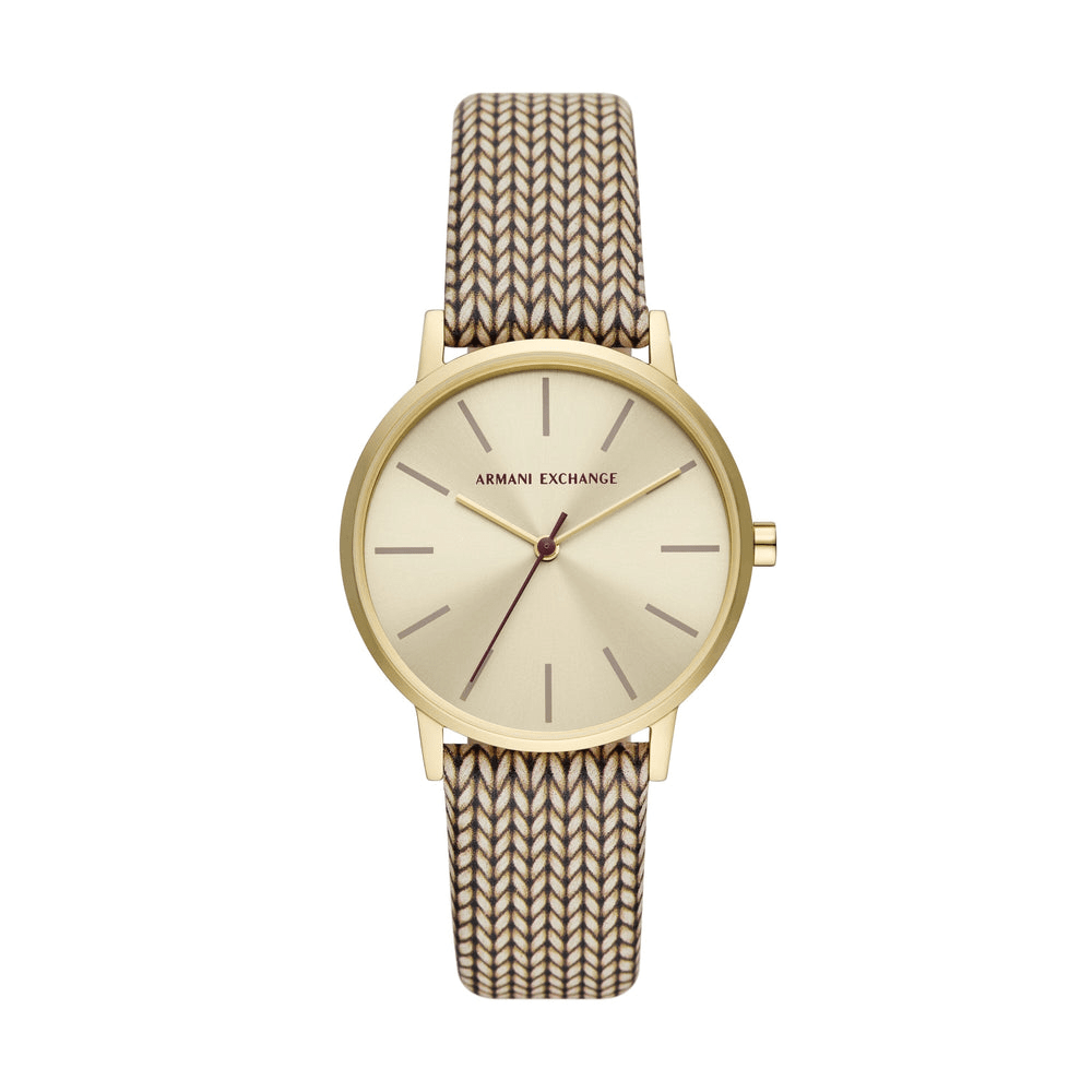 Armani Exchange Three-Hand Brown Leather Watch AX5594 Watches Armani Exchange 