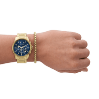 Armani Exchange Chronograph Gold-Tone Stainless Steel Watch and Bracelet Set AX7151SET Armani Exchange 