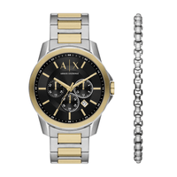 Armani Exchange Chronograph Two-Tone Stainless Steel Watch and Bracelet Set AX7148SET Armani Exchange 