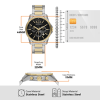 Armani Exchange Chronograph Two-Tone Stainless Steel Watch and Bracelet Set AX7148SET Armani Exchange 