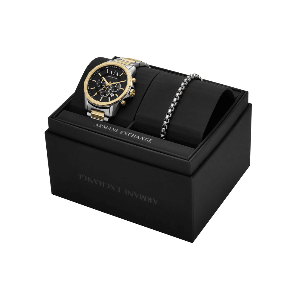 Armani Exchange Chronograph Two-Tone Stainless Steel Watch and Bracelet Set AX7148SET Armani Exchange 