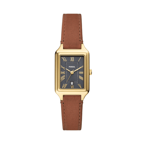Fossil Raquel Three-Hand Date Medium Brown LiteHide Leather Watch ES5303 Bevilles Jewellers 