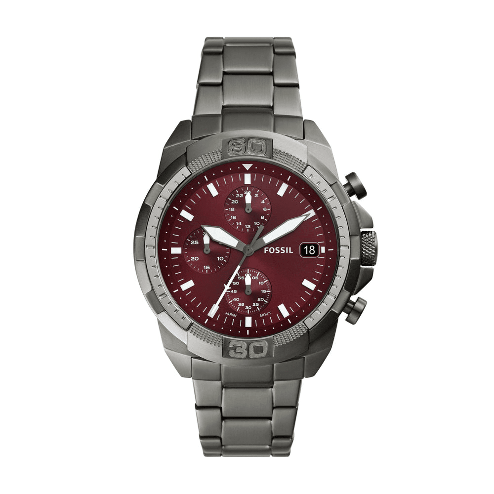 Fossil Bronson Chronograph Smoke Stainless Steel Watch FS6017 Bevilles Jewellers 