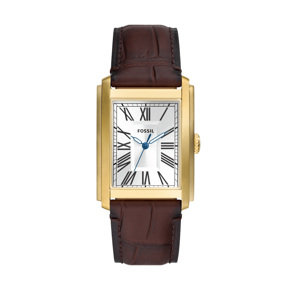 Fossil Carraway Three-Hand Brown Croco Leather Watch FS6011 Watches Fossil 