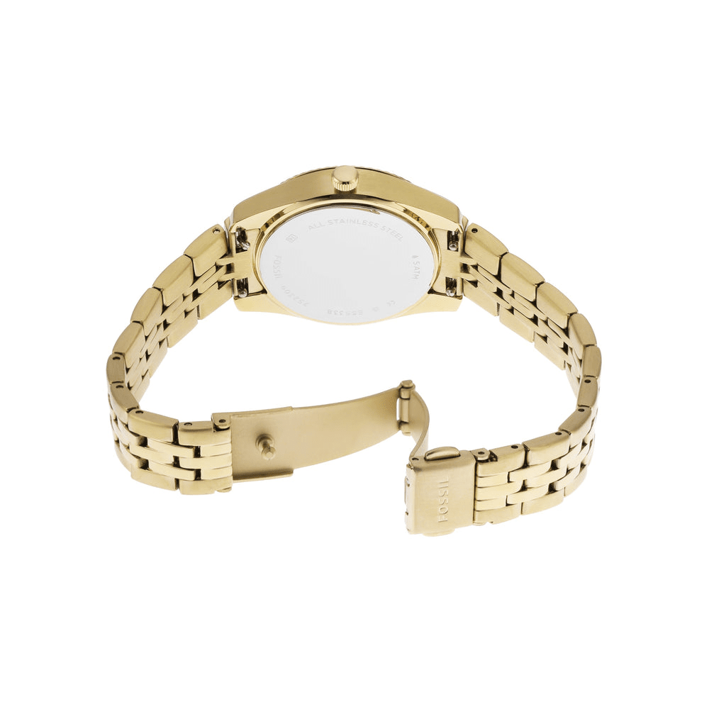 Fossil Scarlette Three-Hand Date Gold-Tone Stainless Steel Watch ES5338 Watches Fossil 
