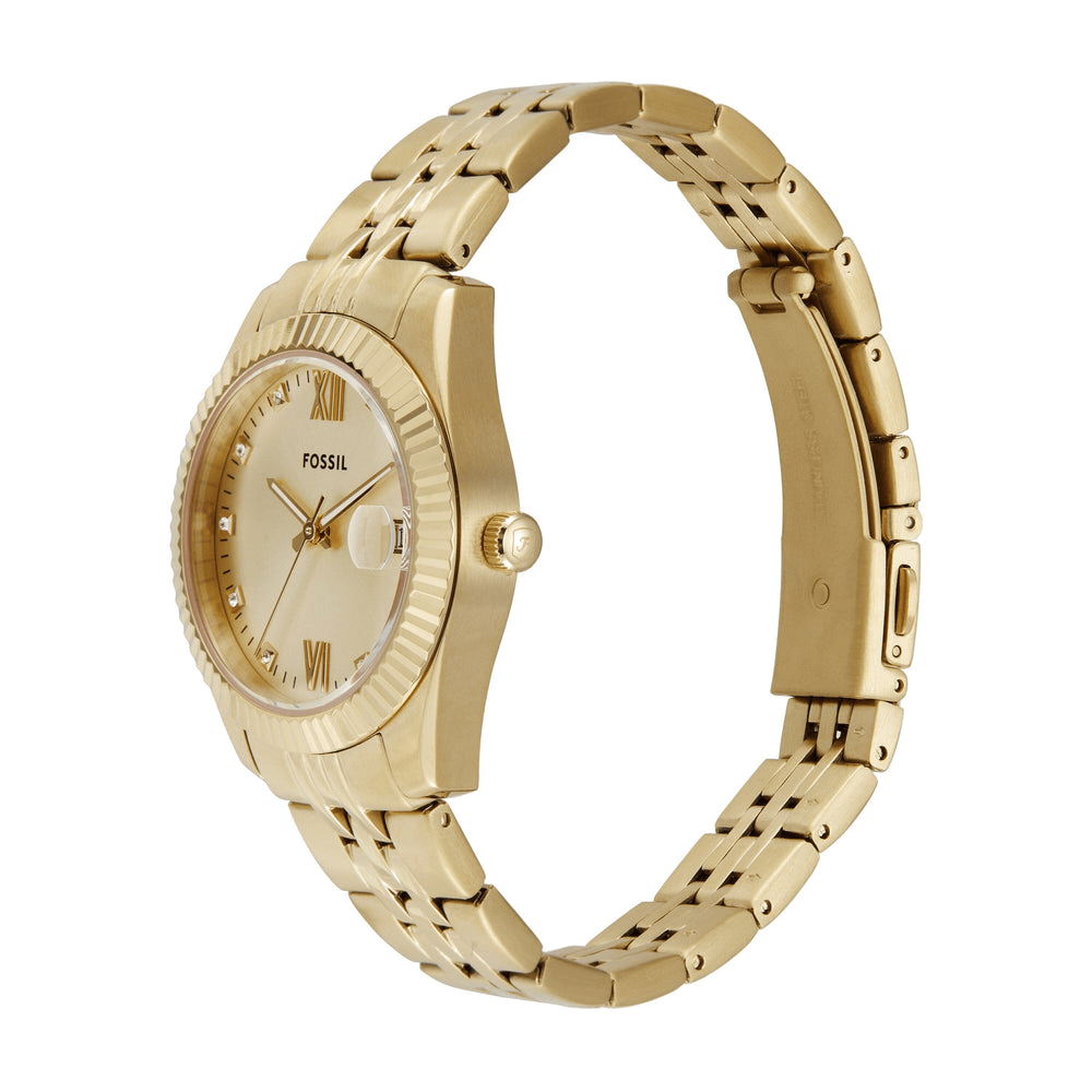 Fossil Scarlette Three-Hand Date Gold-Tone Stainless Steel Watch ES5338 Watches Fossil 