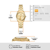 Fossil Scarlette Three-Hand Date Gold-Tone Stainless Steel Watch ES5338 Watches Fossil 