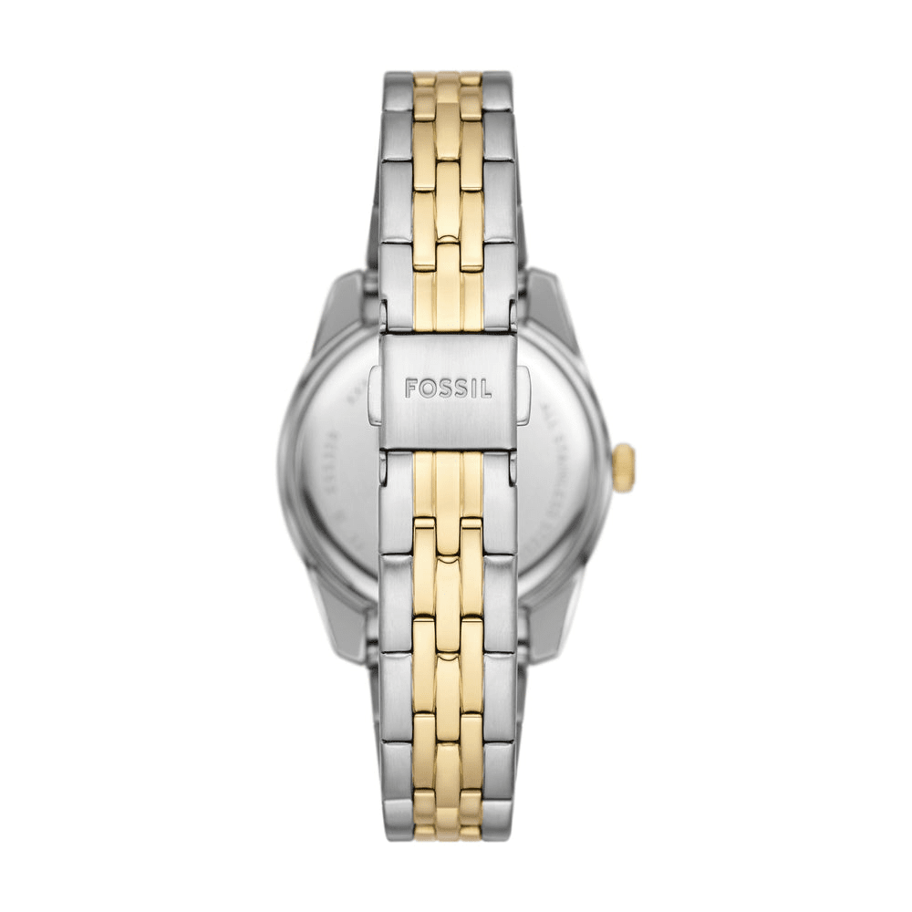Fossil Scarlette Three-Hand Date Two-Tone Stainless Steel Watch ES5337 Bevilles Jewellers 
