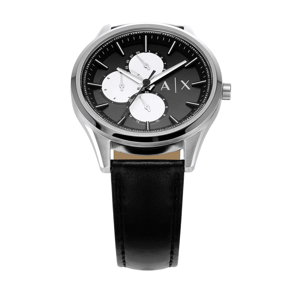 Armani Exchange Multifunction Black Leather Watch AX1872 Watches Armani Exchange 