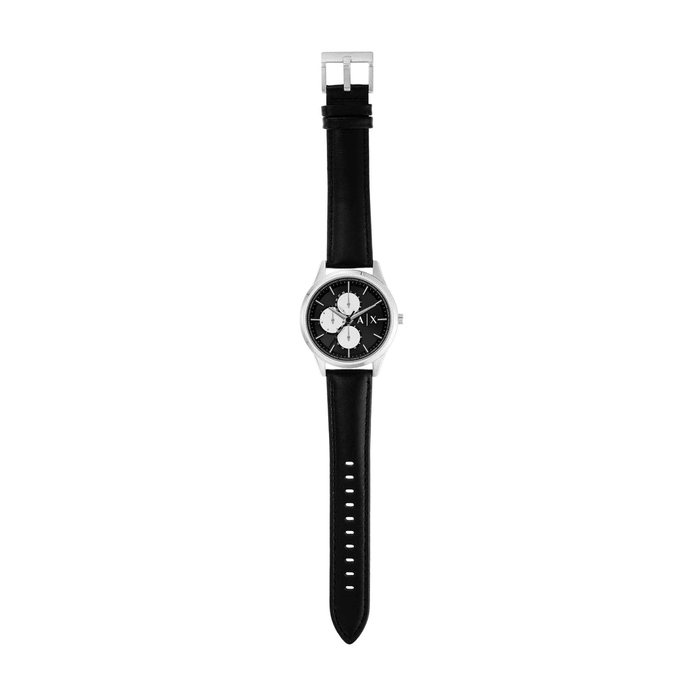 Armani Exchange Multifunction Black Leather Watch AX1872 Watches Armani Exchange 