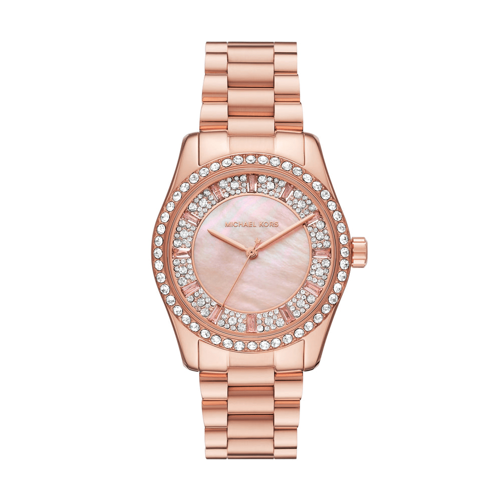 Michael Kors Lexington Three Hand Rose Gold Tone Stainless Steel Watch MK7444 Watches Michael Kors 