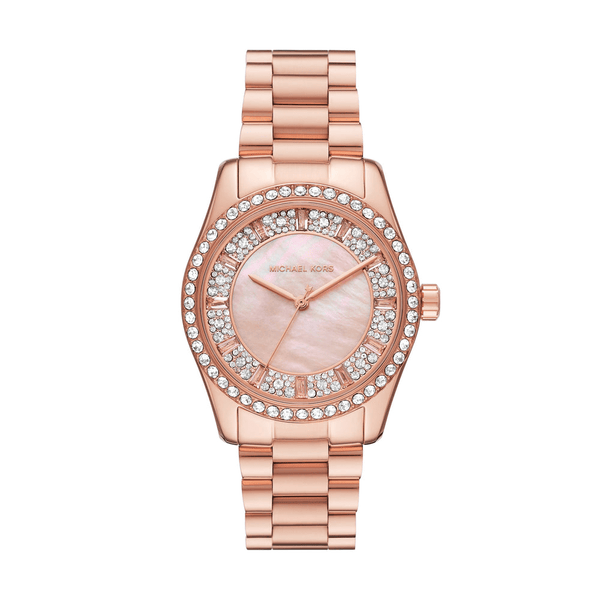 Michael Kors Lexington Three Hand Rose Gold Tone Stainless Steel