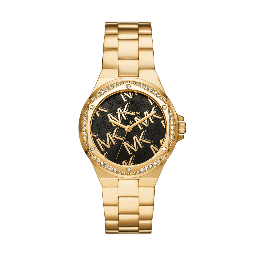 Michael Kors Lennox Three-Hand Gold-Tone Stainless Steel Watch MK7404 Bevilles Jewellers 