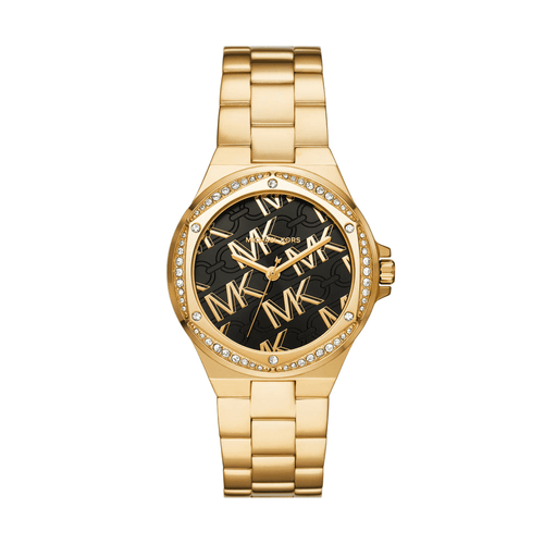 Michael Kors Lennox Three-Hand Gold-Tone Stainless Steel Watch MK7404 Bevilles Jewellers 