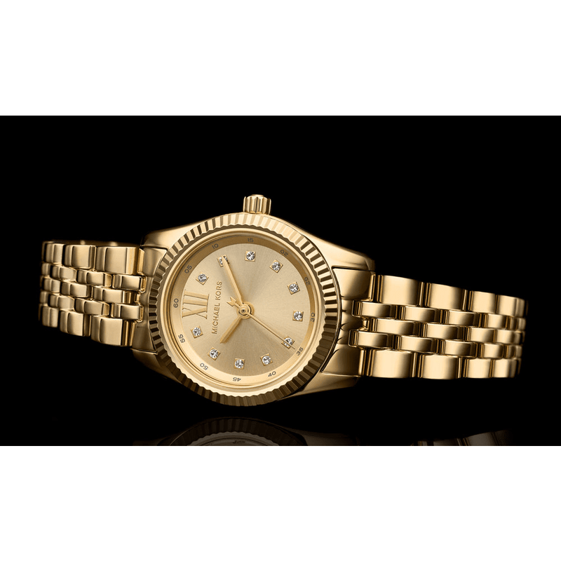 Michael Kors Lexington Three Hand Gold Tone Stainless Steel Watch MK4741