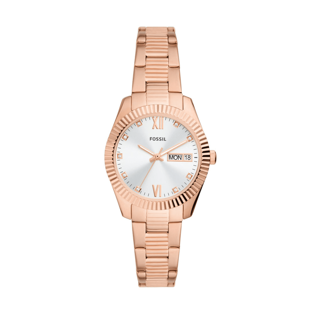 Fossil Scarlette Rose Gold Women's Watch ES5200 Bevilles Jewellers 