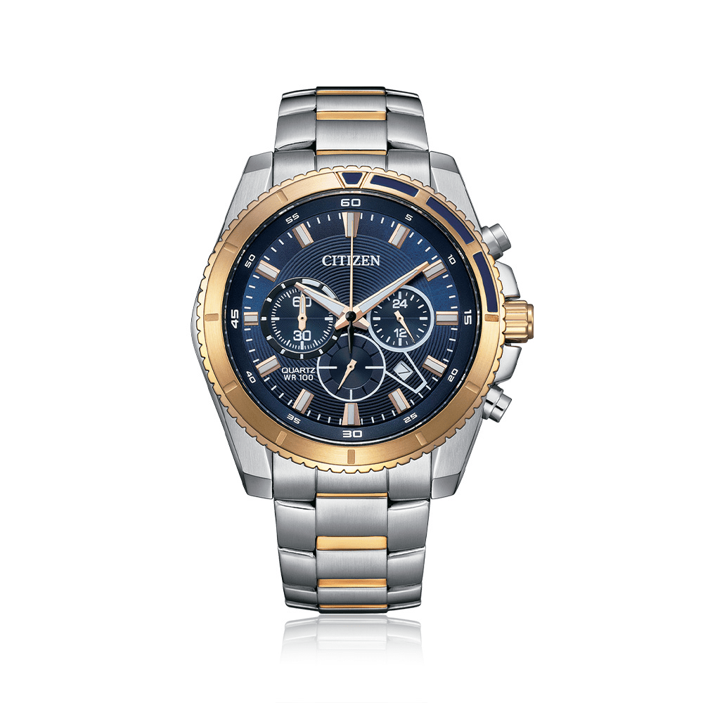 Citizen Chronograph Blue and Silver Men's Watch AN8206-53L Watches Citizen 