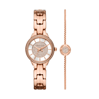 Michael Kors Allie Three-Hand Rose Gold-Tone Stainless Steel Watch and Bracelet Set MK1039 Watches Michael Kors 